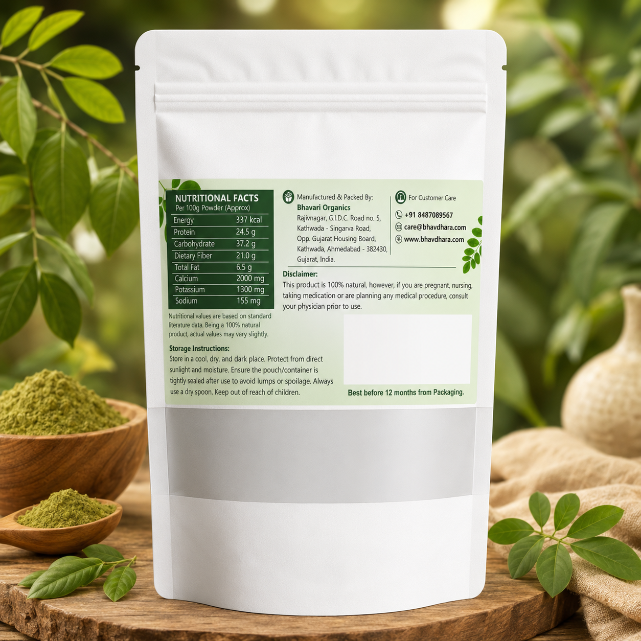 100% Pure Moringa Powder 200g | Bhavdhara Best Moringa powder brand in India - Image 2