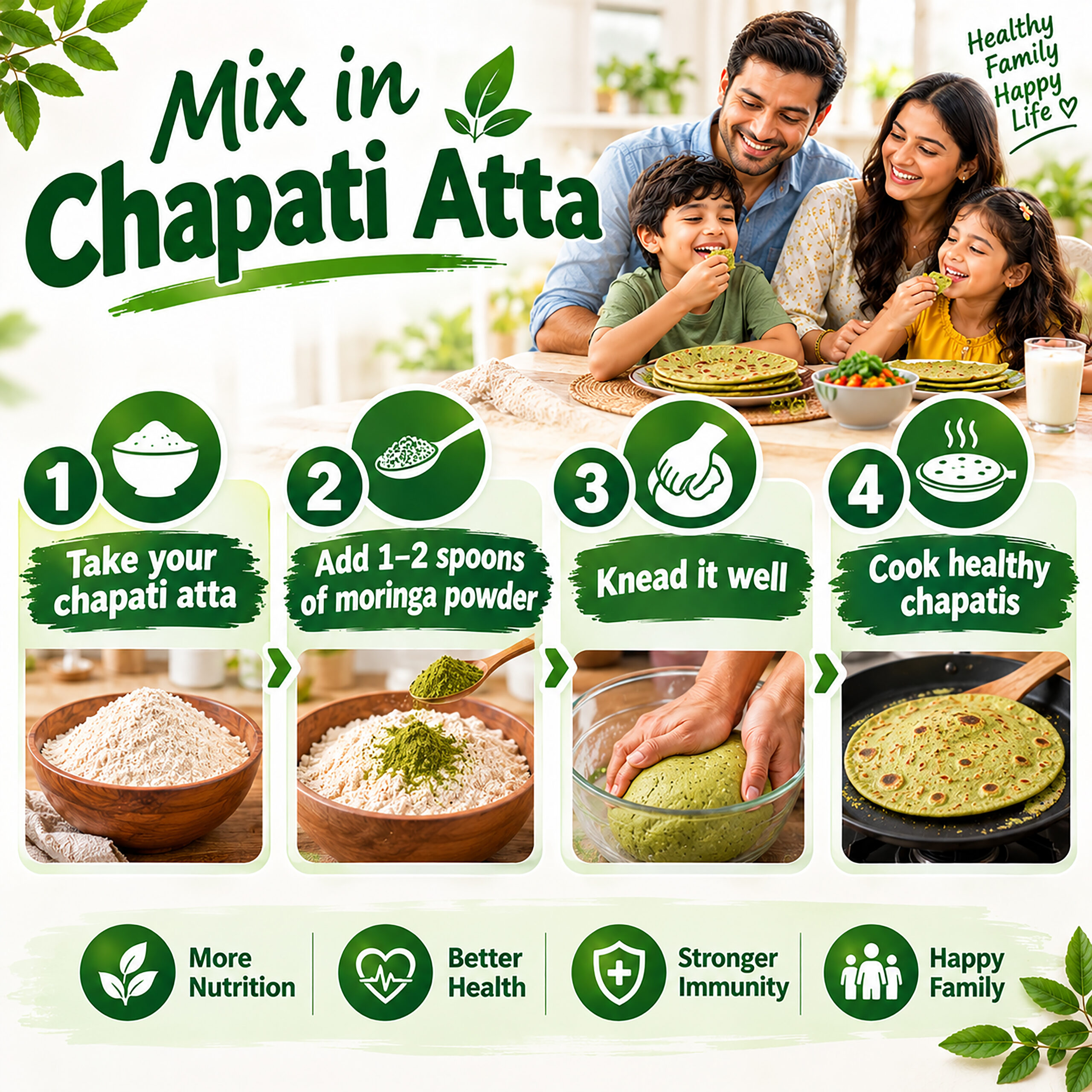 Buy 1 Get 1 Free - Pack of 2) – 100% Pure & Natural Moringa Leaf Powder (100g) | Drumstick Powder for Health & Daily Wellness 4 Buy 1 Get 1 Free - Pack of 2) – 100% Pure & Natural Moringa Leaf Powder (100g) | Drumstick Powder for Health & Daily Wellness - Image 4