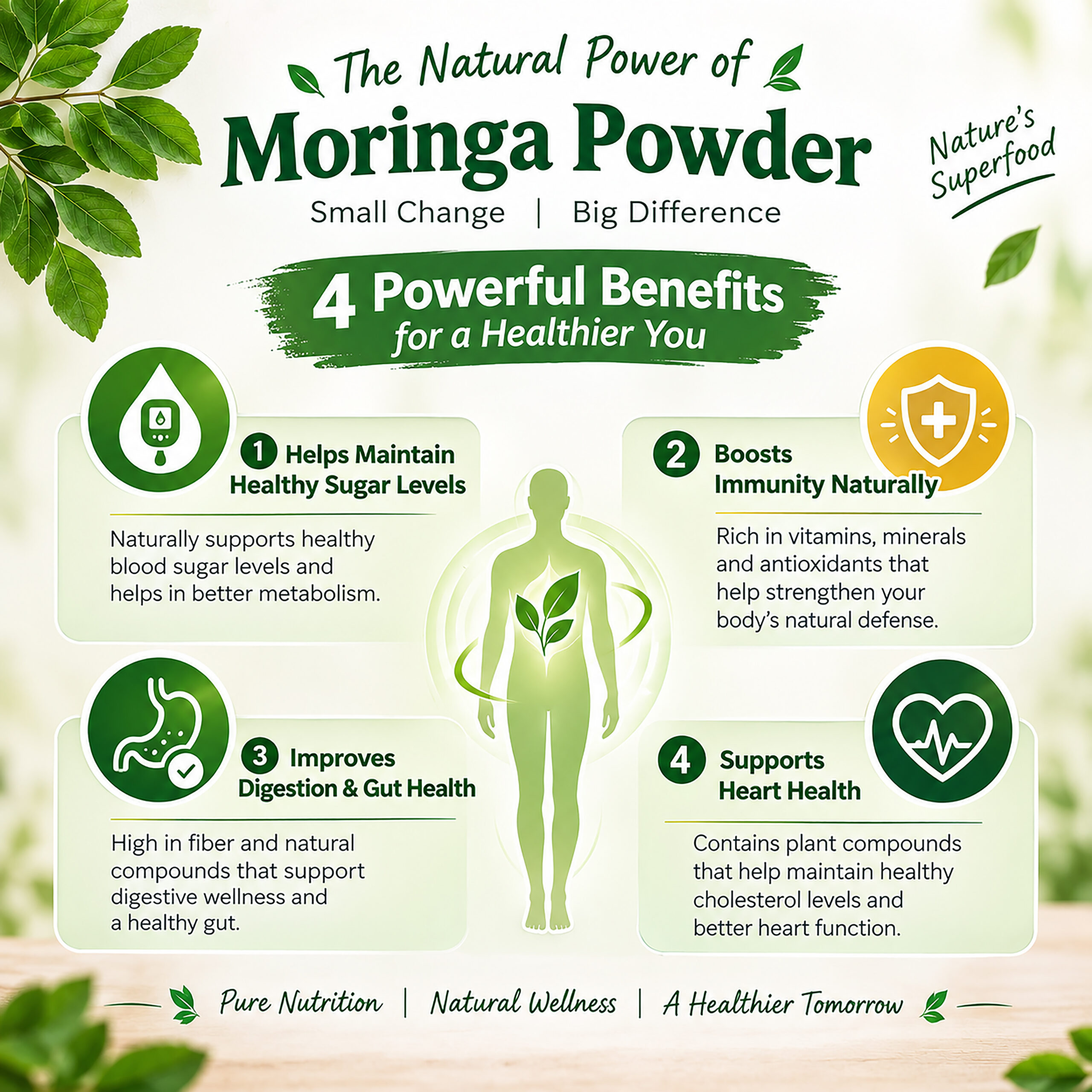 Buy 1 Get 1 Free - Pack of 2) – 100% Pure & Natural Moringa Leaf Powder (100g) | Drumstick Powder for Health & Daily Wellness 3 Buy 1 Get 1 Free - Pack of 2) – 100% Pure & Natural Moringa Leaf Powder (100g) | Drumstick Powder for Health & Daily Wellness - Image 3